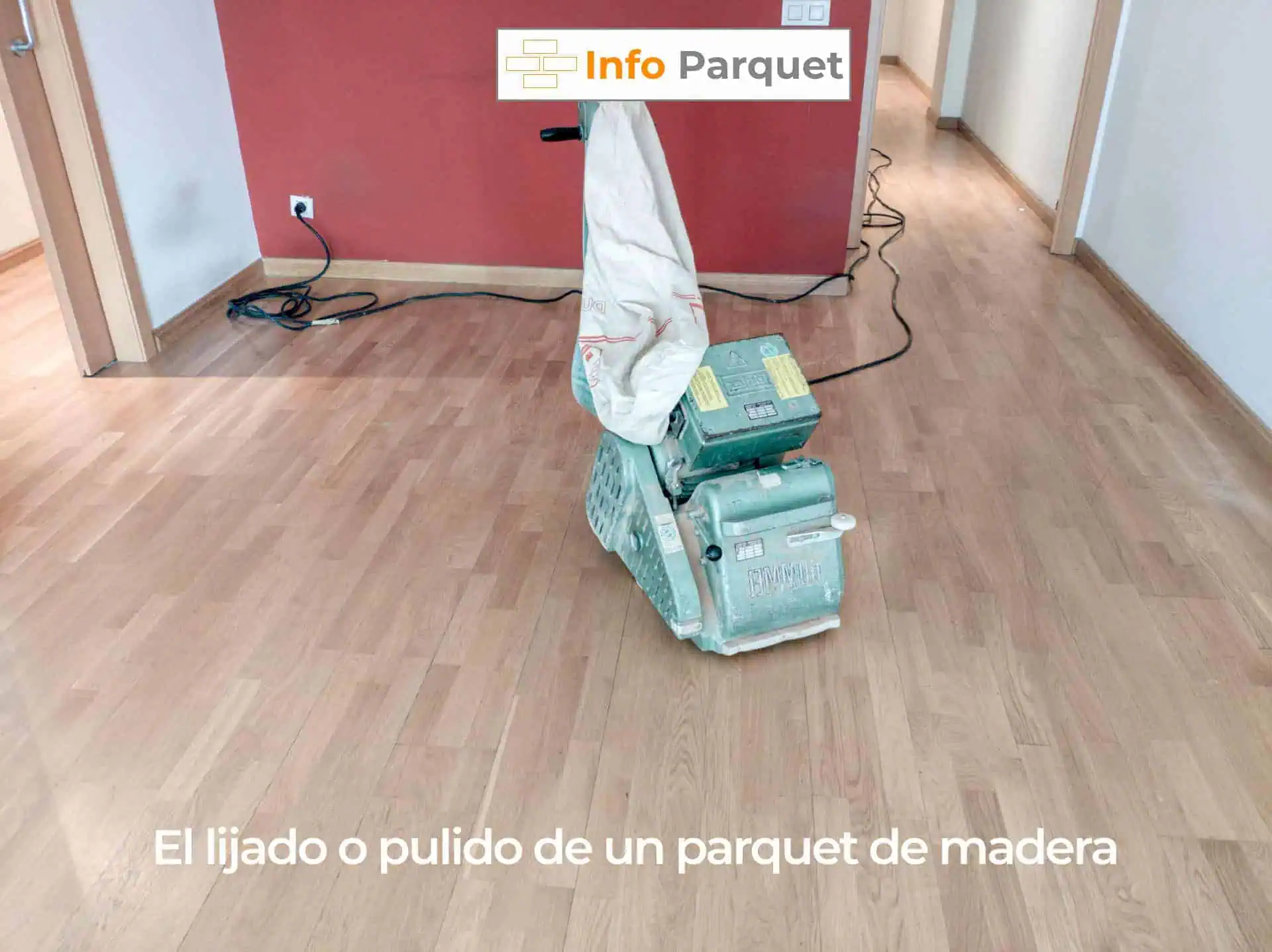 El lijado o pulido de un parquet de madera