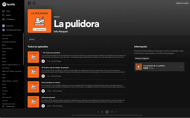 Podcast de parquet en Spotify