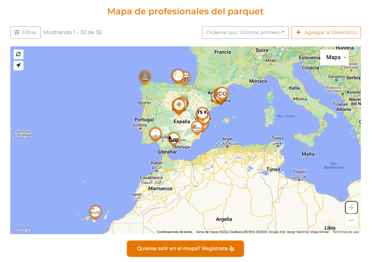 mapa de profesionales parquetistas