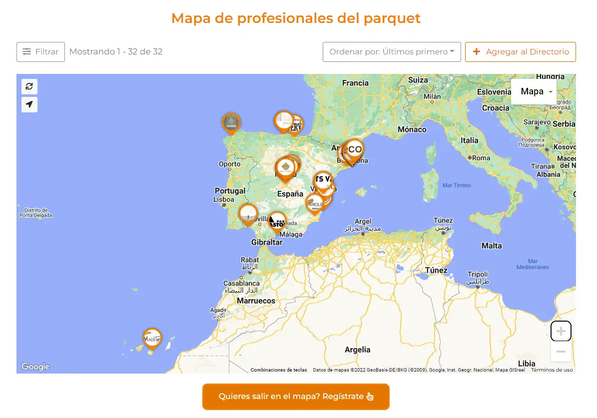 mapa de profesionales parquetistas