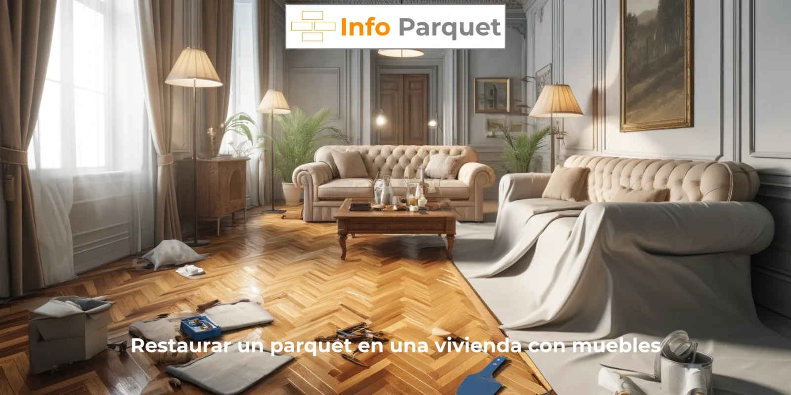 Restaurar un parquet en una vivienda con muebles