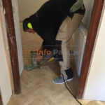 Utilizando una orillera de parquet