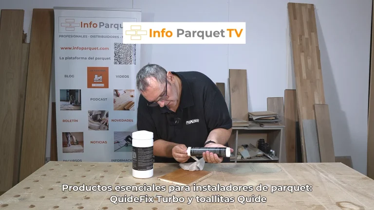 Productos esenciales para instaladores de parquet: QuideFix Turbo y toallitas Quide