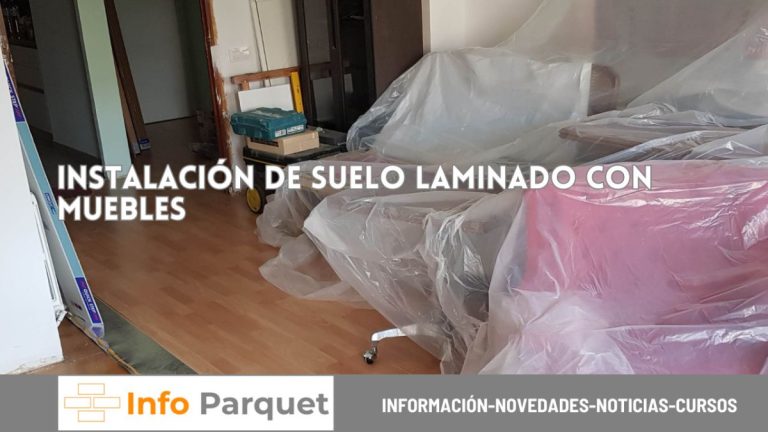 Instalación de suelo laminado con muebles